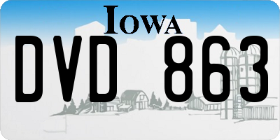 IA license plate DVD863