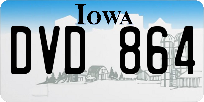 IA license plate DVD864