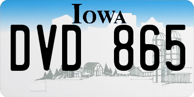 IA license plate DVD865
