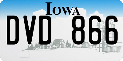 IA license plate DVD866