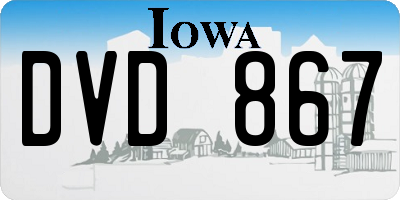 IA license plate DVD867
