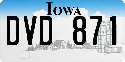 IA license plate DVD871