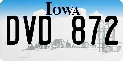 IA license plate DVD872