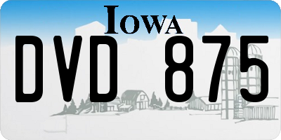 IA license plate DVD875