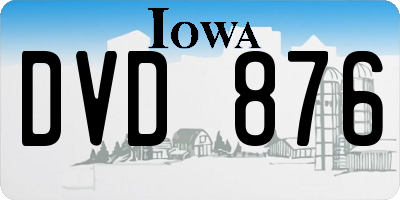 IA license plate DVD876