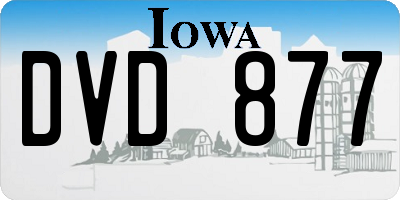 IA license plate DVD877