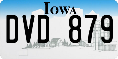 IA license plate DVD879