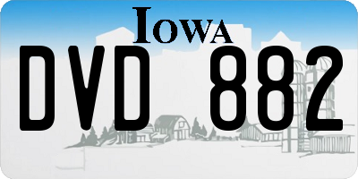 IA license plate DVD882