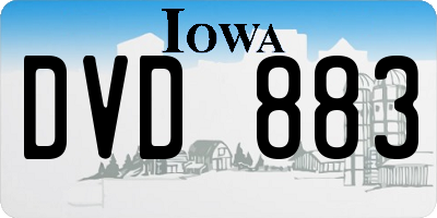 IA license plate DVD883