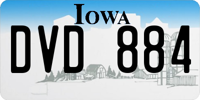 IA license plate DVD884