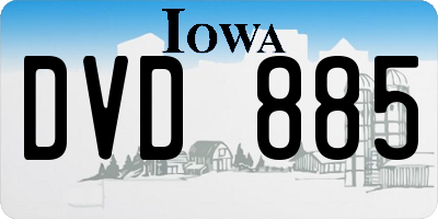 IA license plate DVD885