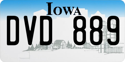 IA license plate DVD889