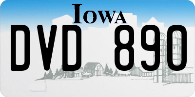 IA license plate DVD890
