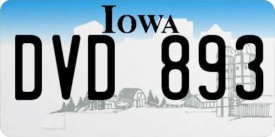 IA license plate DVD893