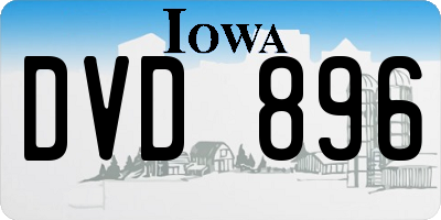 IA license plate DVD896