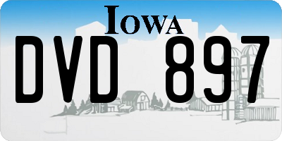 IA license plate DVD897