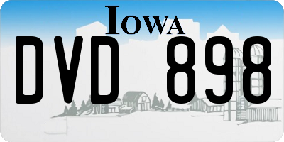 IA license plate DVD898