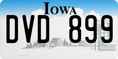IA license plate DVD899