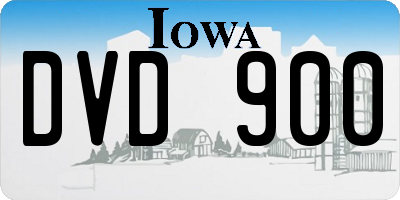 IA license plate DVD900