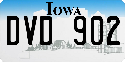 IA license plate DVD902