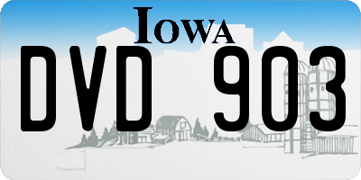 IA license plate DVD903