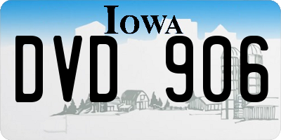 IA license plate DVD906