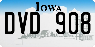 IA license plate DVD908