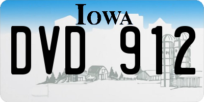 IA license plate DVD912