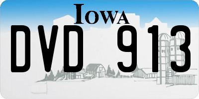 IA license plate DVD913