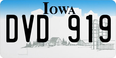IA license plate DVD919