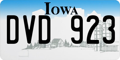IA license plate DVD923
