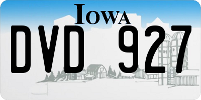 IA license plate DVD927