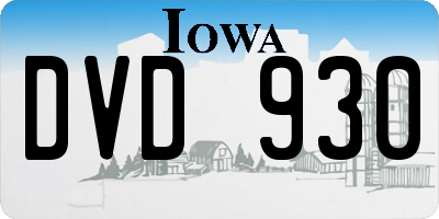 IA license plate DVD930