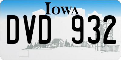IA license plate DVD932