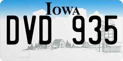 IA license plate DVD935