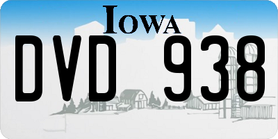 IA license plate DVD938