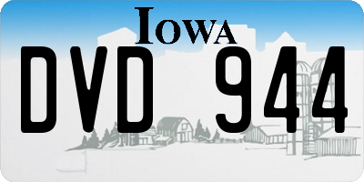 IA license plate DVD944