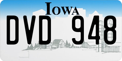 IA license plate DVD948