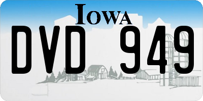 IA license plate DVD949