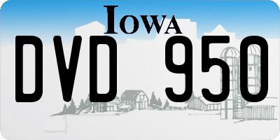 IA license plate DVD950