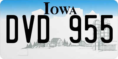 IA license plate DVD955