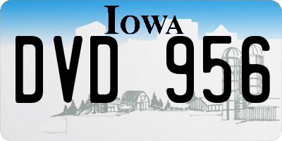 IA license plate DVD956