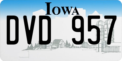 IA license plate DVD957
