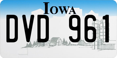 IA license plate DVD961