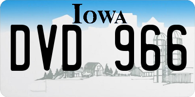 IA license plate DVD966