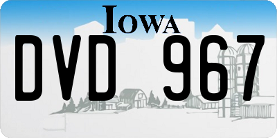 IA license plate DVD967