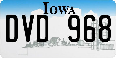 IA license plate DVD968