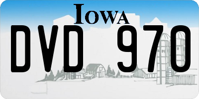 IA license plate DVD970