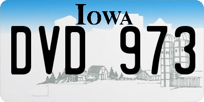 IA license plate DVD973