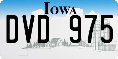 IA license plate DVD975